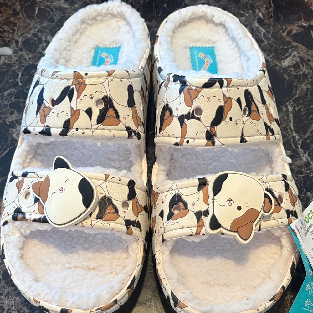 Cute Dog Print Pet Slippers - Black, White, Brown
